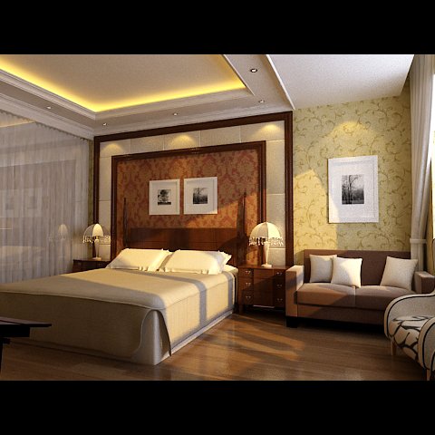 photorealistic bedroom 0030 Modelo 3D .c4d .max .obj .3ds .fbx .stl .blend 