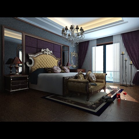 photorealistic bedroom 0042 3Dモデル .c4d .max .obj .3ds .fbx .stl .blend 