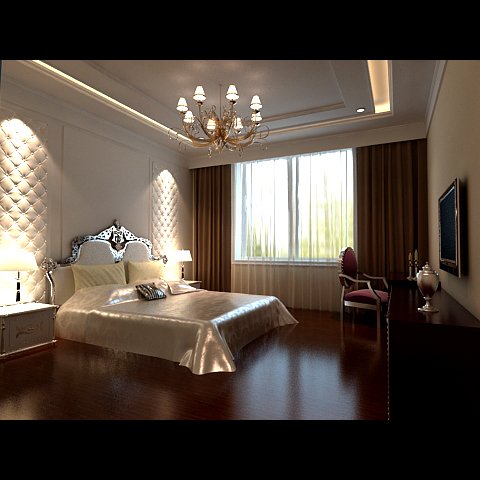 photorealistic bedroom 0044 3D Model .c4d .max .obj .3ds .fbx .stl .blend 