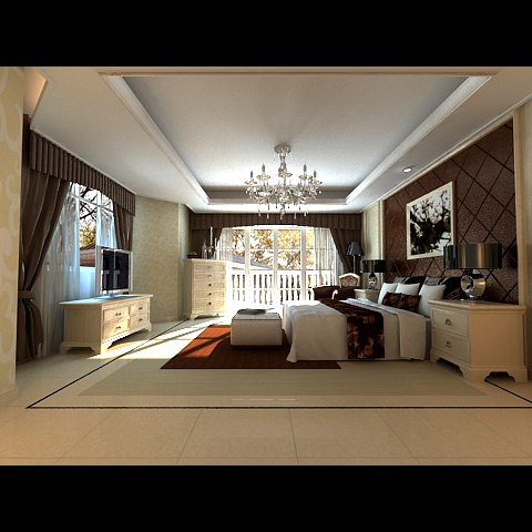 photorealistic bedroom 0048 3D 模型 .c4d .max .obj .3ds .fbx .stl .blend 