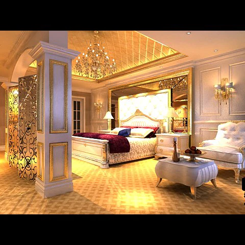 photorealistic bedroom 0049 3D Model .c4d .max .obj .3ds .fbx .stl .blend