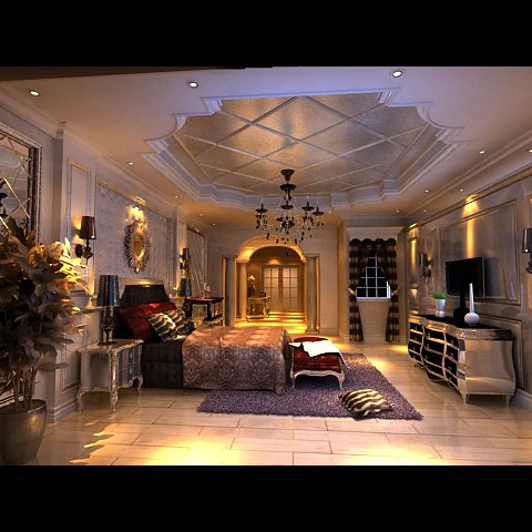 photorealistic bedroom 0050 3D Model .c4d .max .obj .3ds .fbx .stl .blend 