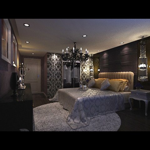 photorealistic bedroom 0051 Model 3D .c4d .max .obj .3ds .fbx .stl .blend 