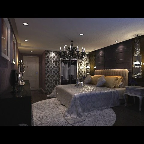 photorealistic bedroom 0051 3D Model .c4d .max .obj .3ds .fbx .stl .blend 