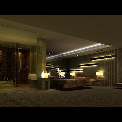 photorealistic bedroom 0053 Model 3D .c4d .max .obj .3ds .fbx .stl .blend 