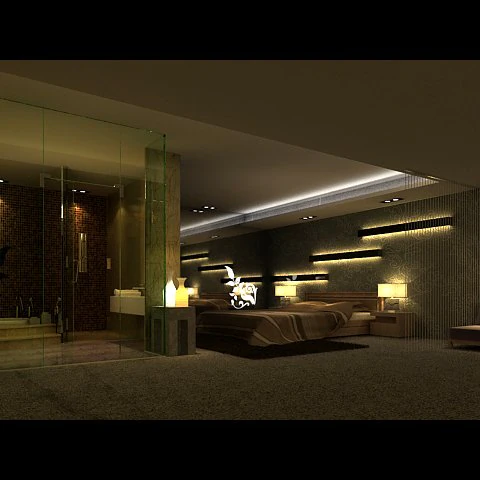photorealistic bedroom 0053 3D Model .c4d .max .obj .3ds .fbx .stl .blend