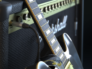 gibson es335 guitar 3D Model