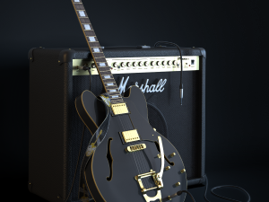 gibson es335 guitar 3D-Modell