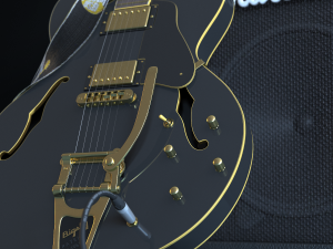 gibson es335 guitar 3D Model