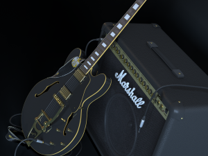 gibson es335 guitar 3D Model