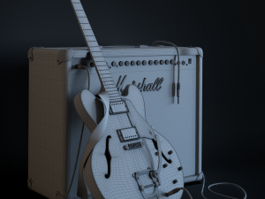 gibson es335 guitar 3D Model