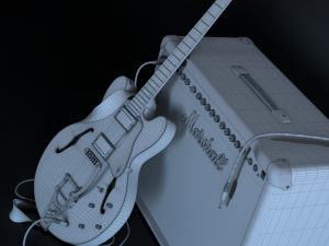 gibson es335 guitar 3D Model