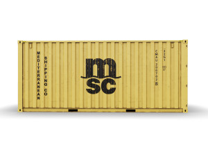 20 feet msc standard shipping container 3D 模型