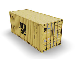 20 feet msc standard shipping container 3D 模型