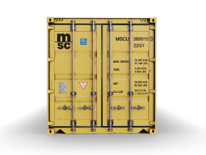 20 feet msc standard shipping container 3D 模型