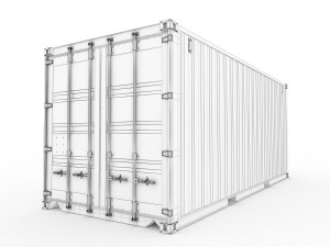 20 feet msc standard shipping container 3D 模型