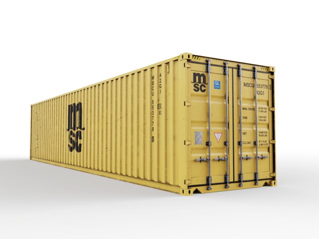40 feet msc standard shipping container 3D Model .c4d .max .obj .3ds .fbx .stl .blend 