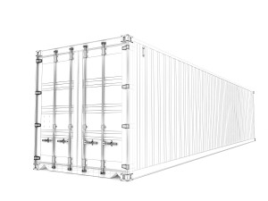 40 feet msc standard shipping container 3D Model