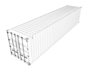 40 feet msc standard shipping container 3D Model