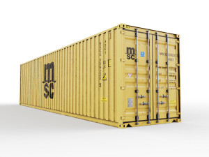 40 feet high cube msc shipping container Modello 3D
