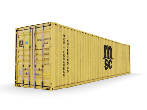 40 feet high cube msc shipping container 3D Model
