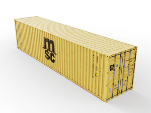40 feet high cube msc shipping container 3D Model