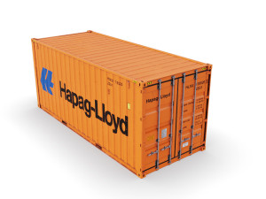 20 feet hapag-lloyd standard shipping container Modelo 3D