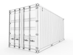 20 feet hapag-lloyd standard shipping container 3D Model