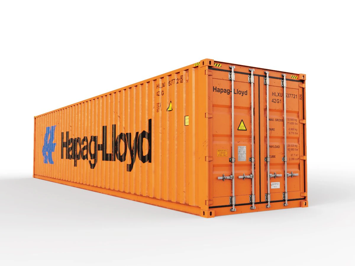 40 feet hapag-lloyd standard shipping container 3D Model .c4d .max .obj .3ds .fbx .stl .blend 