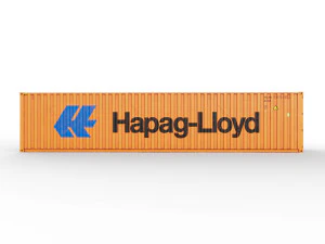 40 feet hapag-lloyd standard shipping container 3D Model