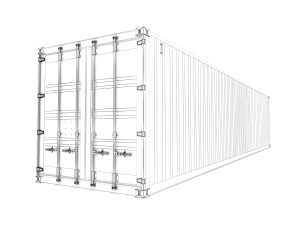 40 feet hapag-lloyd standard shipping container Model 3D
