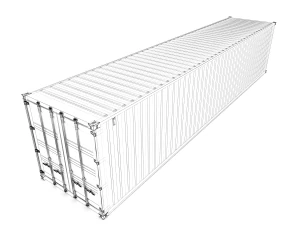 40 feet hapag-lloyd standard shipping container 3D Model