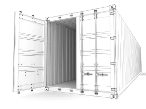40 feet hapag-lloyd standard shipping container 3D Model