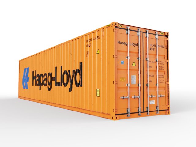 40 feet high cube hapag lloyd shipping container 3D Model .c4d .max .obj .3ds .fbx .stl .blend 