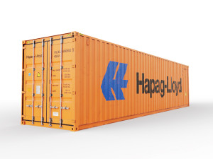 40 feet high cube hapag lloyd shipping container 3D Model