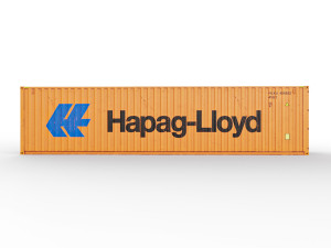 40 feet high cube hapag lloyd shipping container 3D Model