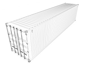 40 feet high cube hapag lloyd shipping container 3D Model