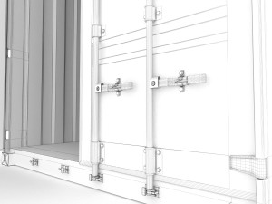 40 feet high cube hapag lloyd shipping container 3D Model