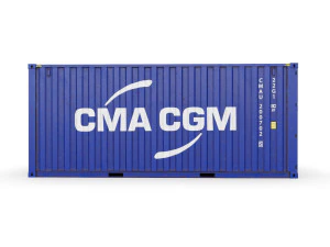 Contenedor de env&iacute;o est&aacute;ndar cma-cgm de 20 pies Modelo 3D