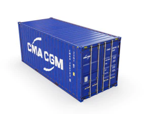 Contenedor de env&iacute;o est&aacute;ndar cma-cgm de 20 pies Modelo 3D