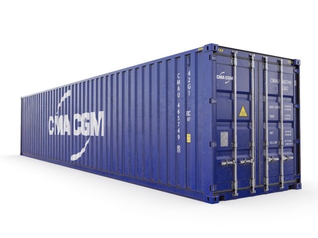 40 feet cma-cgm standard shipping container 3D Model .c4d .max .obj .3ds .fbx .stl .blend 