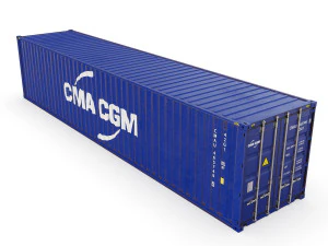 40 feet cma-cgm standard shipping container 3D Model