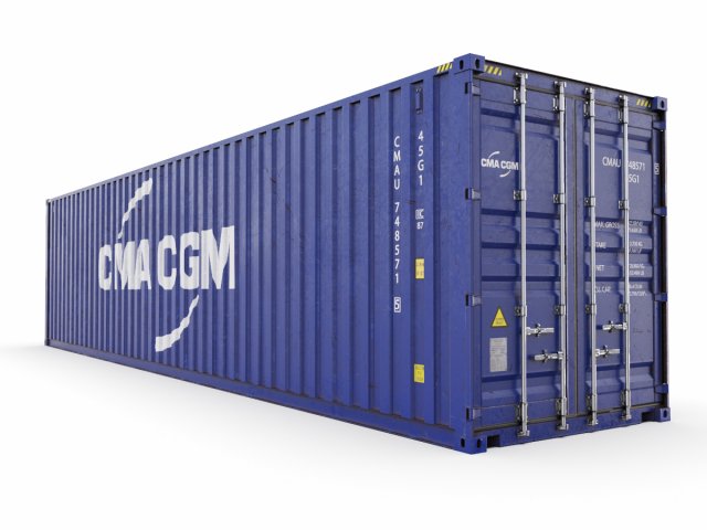 40 feet cma-cgm high cube shipping container Modelo 3D .c4d .max .obj .3ds .fbx .stl .blend 