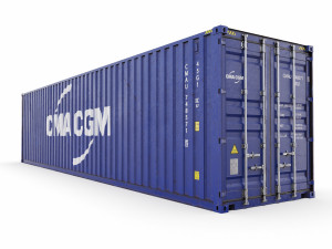 40 feet cma-cgm high cube shipping container Modello 3D