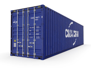40 feet cma-cgm high cube shipping container Modelo 3D
