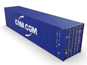 40 feet cma-cgm high cube shipping container Modelo 3D