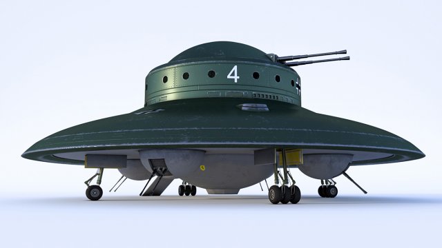 Nazi ufo haunebu 2 3D Model .c4d .max .obj .3ds .fbx .lwo .lw .lws