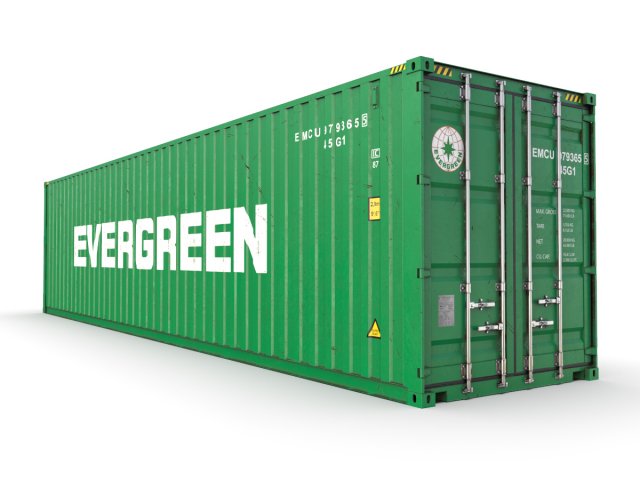 40 feet high cube evergreen shipping container 3D Model .c4d .max .obj .3ds .fbx .stl .blend 
