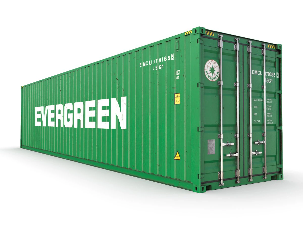 40 feet high cube evergreen shipping container 3D Model .c4d .max .obj .3ds .fbx .stl .blend 