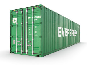 40 feet high cube evergreen shipping container 3D Model